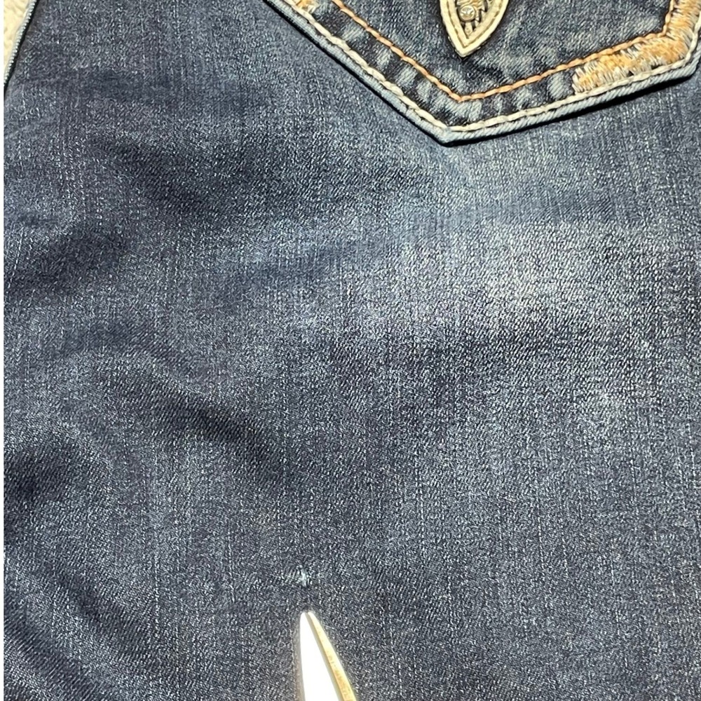 Rock Revival Easy Ankle Skinny Jeans Womens 33 Blue Contrast Stitch Y2K - Picture 13 of 14